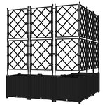 vidaXL jardinière avec treillis 5 Pièces noir 120x120x143 cm