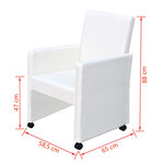 vidaXL Chaises à manger lot de 2 blanc similicuir