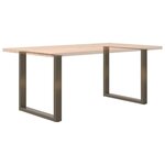vidaXL Pieds de table à manger en U 2 pièces Acier naturel 80 x (72-73) cm Acier
