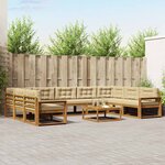 vidaXL Ensemble de canapés d'extérieur 10 Pièces Naturel et Beige