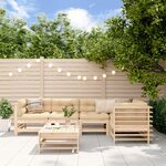 vidaXL Salon de jardin 6 Pièces avec coussins bois massif