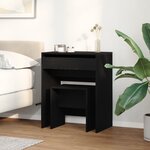 Coiffeuse vidaXL avec miroir en bois d'ingénierie chêne noir