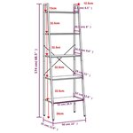 vidaXL Étagère sur pied 5 niveaux Marron foncé et noir 56x35x174 cm