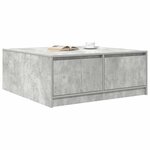 vidaXL Table basse avec tiroirs gris béton 100x100x40 cm