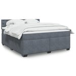 vidaXL Sommier à lattes de lit et matelas Gris foncé 180x200cm Velours