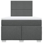 vidaXL Sommier à lattes de lit avec matelas Gris foncé 120x200cm Tissu