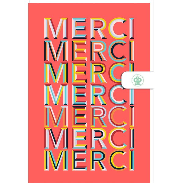 Carte De Voeux - Merci - Enveloppe Incluse - Draeger paris