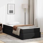vidaXL Lit avec rangement et matelas avec matelas 2 Pièces Noir Cuir