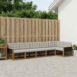 vidaXL Ensemble de canapés d'extérieur 6 Pièces Naturel et gris clair