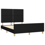 vidaXL Cadre de lit avec tête de lit Noir 140x190 cm Tissu