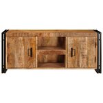 vidaXL Meuble TV Marron 120 x 30 x 50 cm Bois de mangue massif brut