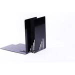 Lot de 2 Serre-livres Métal étroits 14 x 8 5 x 14 cm Noir MAUL