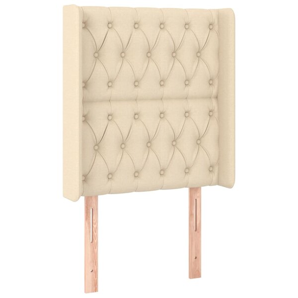 vidaXL Tête de lit avec oreilles Crème 83x16x118/128 cm Tissu