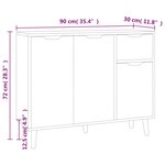 vidaXL Buffet Blanc 90x30x72 cm Bois d'ingénierie