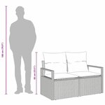 vidaXL Canapé de jardin 2 places avec coussins en rotin synthétique gris
