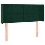 vidaXL Tête de lit avec oreilles Vert foncé 103x16x78/88 cm Velours
