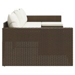 vidaXL Salon de jardin 2 Pièces avec coussins Marron Résine tressée
