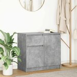 vidaXL Buffet avec tiroir gris béton 71x35x65 cm bois d'ingénierie