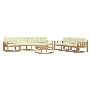 vidaXL Ensemble de canapés d'extérieur 7 pc Blanc et crème