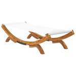 vidaXL Lit de repos extérieur 100x188 5x44 cm Bois courbé massif Crème