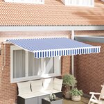 vidaXL Tissu de remplacement d'auvent pour cadre de 2 5 x 2 m - Bleu et blanc