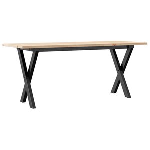 vidaXL Table basse cadre en X 110x40x45 cm bois de pin massif et acier