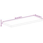 vidaXL Dessus de table 90x50x3 8 cm rectangulaire bois massif d'acacia