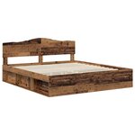 vidaXL Cadre de lit Bois ancien 200 x 200 cm Pin massif