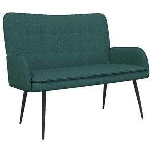 vidaXL Sofa 2 places Vert foncé 115 x 61 x 87 cm Tissu