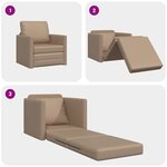 vidaXL Sofa Lit de Sol Cappuccino 74 x 77 x 81 cm Faux cuir