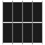 vidaXL Cloison de séparation 4 panneaux Noir 200x220 cm Tissu