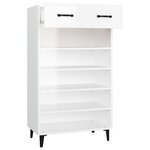 vidaXL Armoire à chaussures Blanc brillant 60x35x105cm Bois ingénierie