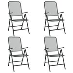 vidaXL Chaises pliables jardin lot de 4 Maille métallique Anthracite