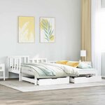 vidaXL Lit de jour avec gigogne et tiroirs sans matelas blanc 80x200cm
