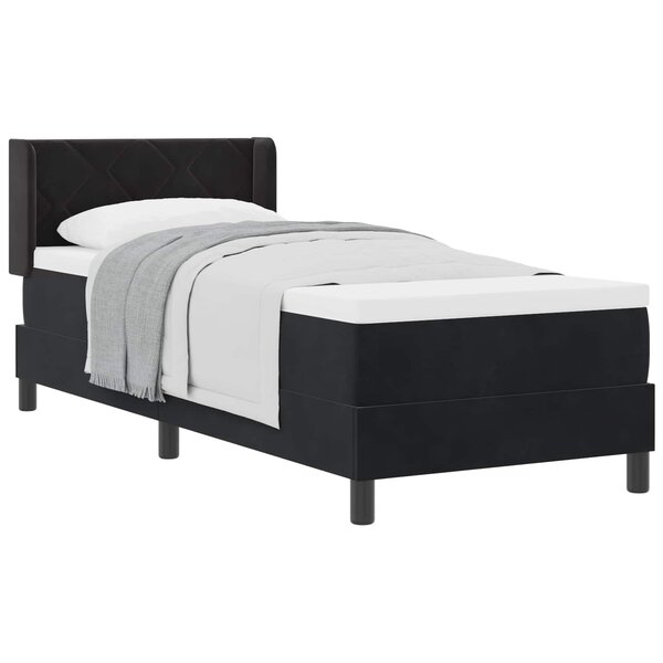 vidaXL Lit à ressorts avec matelas Noir 200 x 80 cm Polyester