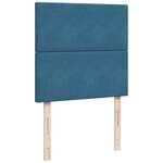 vidaXL Sommier à lattes de lit avec matelas bleu 90x190 cm velours