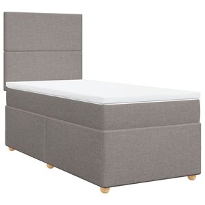 vidaXL Sommier à lattes de lit avec matelas Taupe 90x190 cm Tissu