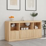 vidaXL Buffet avec lumières LED chêne sonoma 142 5x37x67 cm