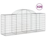 vidaXL Paniers à gabions arqués 20 Pièces 200x50x80/100 cm Fer galvanisé