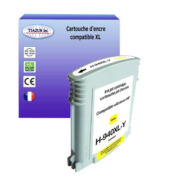 Cartouche compatible avec HP OfficeJet Pro 8000, Pro 8000 Enterprise remplace HP 940XL Jaune  - T3AZUR