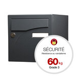 Boîte aux lettres Préface 2 portes noir sablé ral 2100 ms