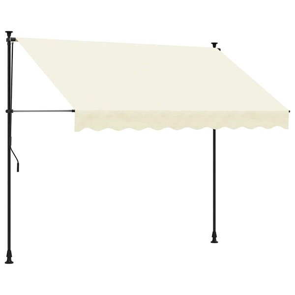 vidaXL Auvent rétractable crème 300x150 m tissu et acier