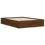 vidaXL Cadre de lit avec tiroirs sans matelas chêne marron 135x190 cm