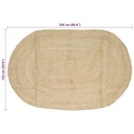 vidaXL Tapis Naturel et Blanc 152 x 245 cm Jute