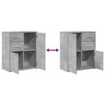 vidaXL Buffets 2 Pièces gris béton 60x31x70 cm bois d'ingénierie