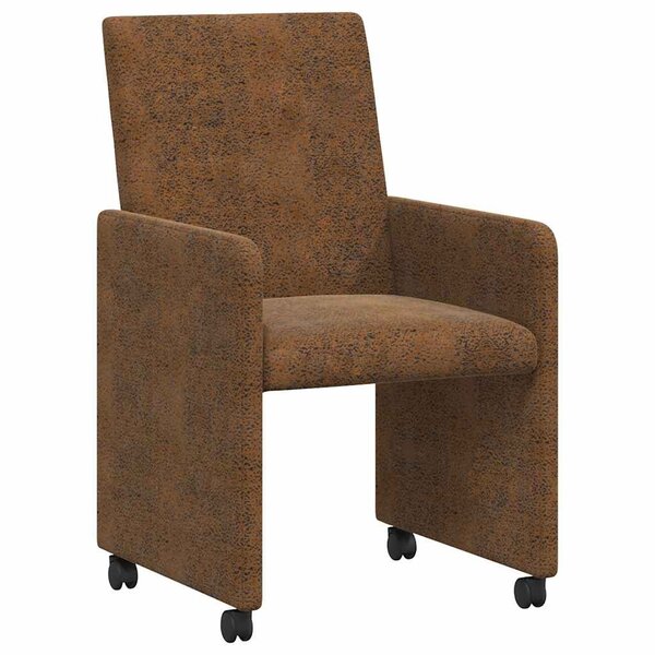 vidaXL Chaises de Salle à Manger avec Roues 2 pc Simili cuir suédé