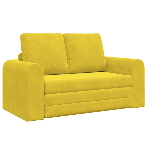 vidaXL Canapé-lit de sol 2-en-1 Jaune 148x71x83 cm Velours