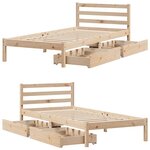 vidaXL Cadre de lit sans matelas 100x200 cm bois massif de pin
