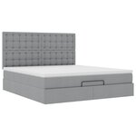 VidaXL Cadre de lit ottoman et matelas gris clair 160x200cm tissu