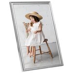 vidaXL Collage de cadres photo 3 Pièces de mur Argenté 50x70 cm MDF